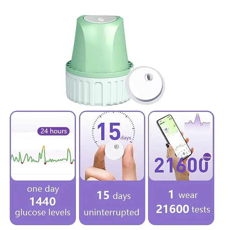 Sensor da glicemia do lancel Aidex2, monitor da glicemia, acessório sem punção para o teste do diabetes