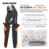 SN-01BM Crimping Pliers Kit AWG 28-20 Ratcheting Crimper Tool 2.54mm Dupont Terminals 2.54mm JST-XH Connectors Crimper Clamp Set