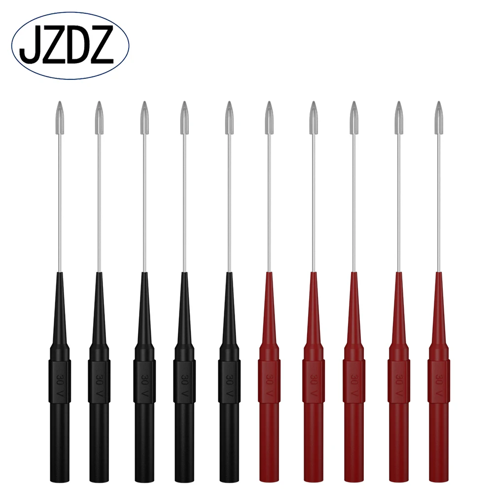 JZDZ 10pcs 1mm Test Probe Needle Mul-timeter Stainless Puncture Back Probe Pin 4mm banana socket Inspection tool J.30009+