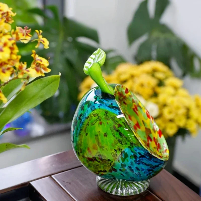 Apple bowl glazed storage, ornament key candy, entrance living room decoration, niche design