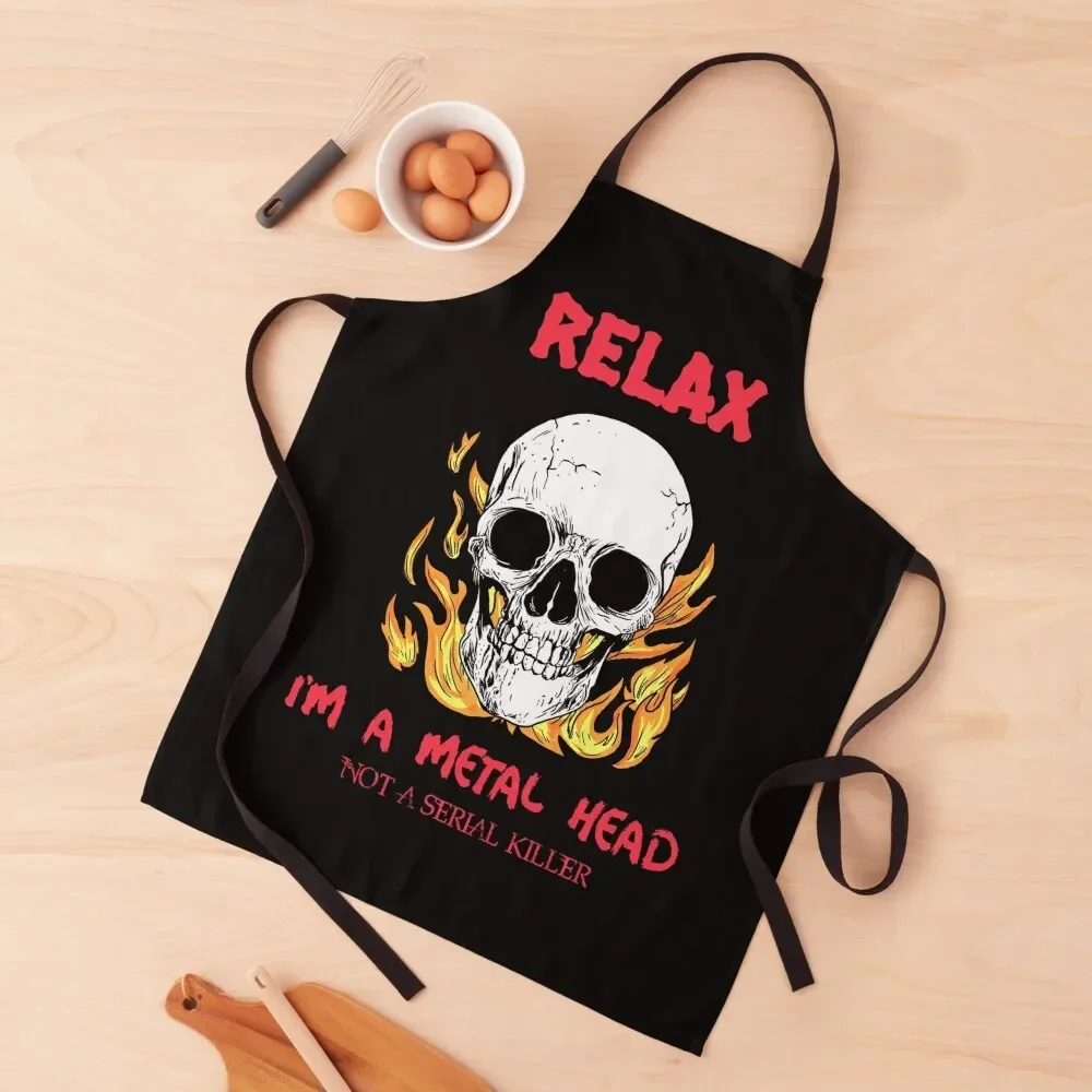 

Relax I'm A Metal Head Apron household woman men Apron