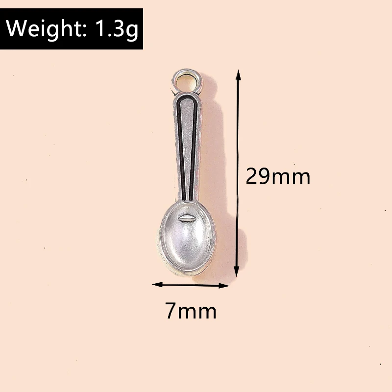 Leslie 20 Stück 20*23mm Metall-Legierung Niedliche Löffel-Anhänger DIY Schmuckherstellung für Halsketten, Armbänder, Ohrringe – Detail 2