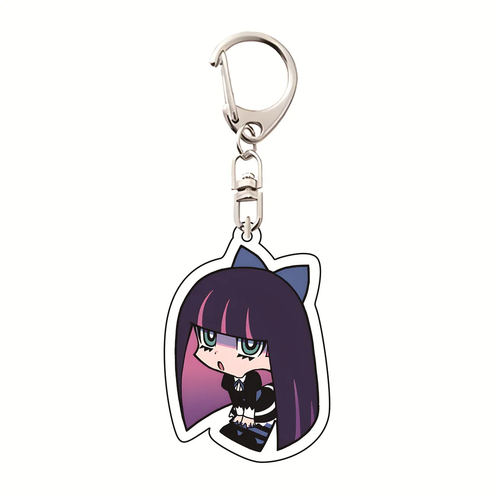Panty & Stocking with Garterbelt 6cm Cute Chibi Bend Pose Acrylic KeychainAnime Pendant Bag Charm Collectible Gift for Fans