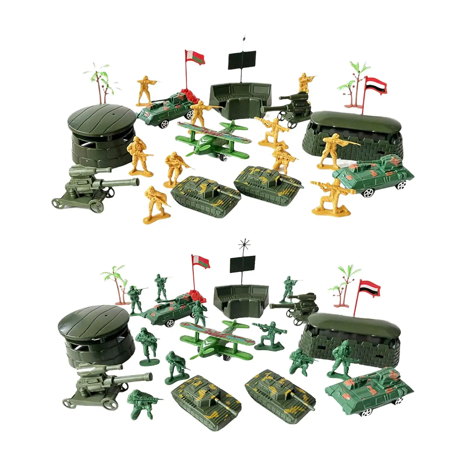 25Pcs 5cm Action Figure with Tanks Model Playset DIY Accessories