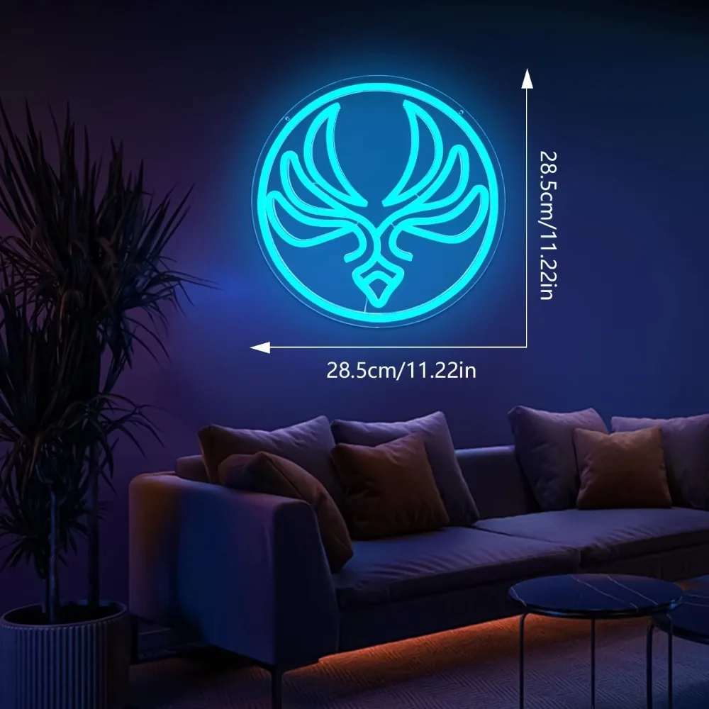 Game Neon Sign Dimmable Vision Neon Signs for Wall Decor Anemo Led Sign Anime Neon Lights for Game Room Man Cave Decoration