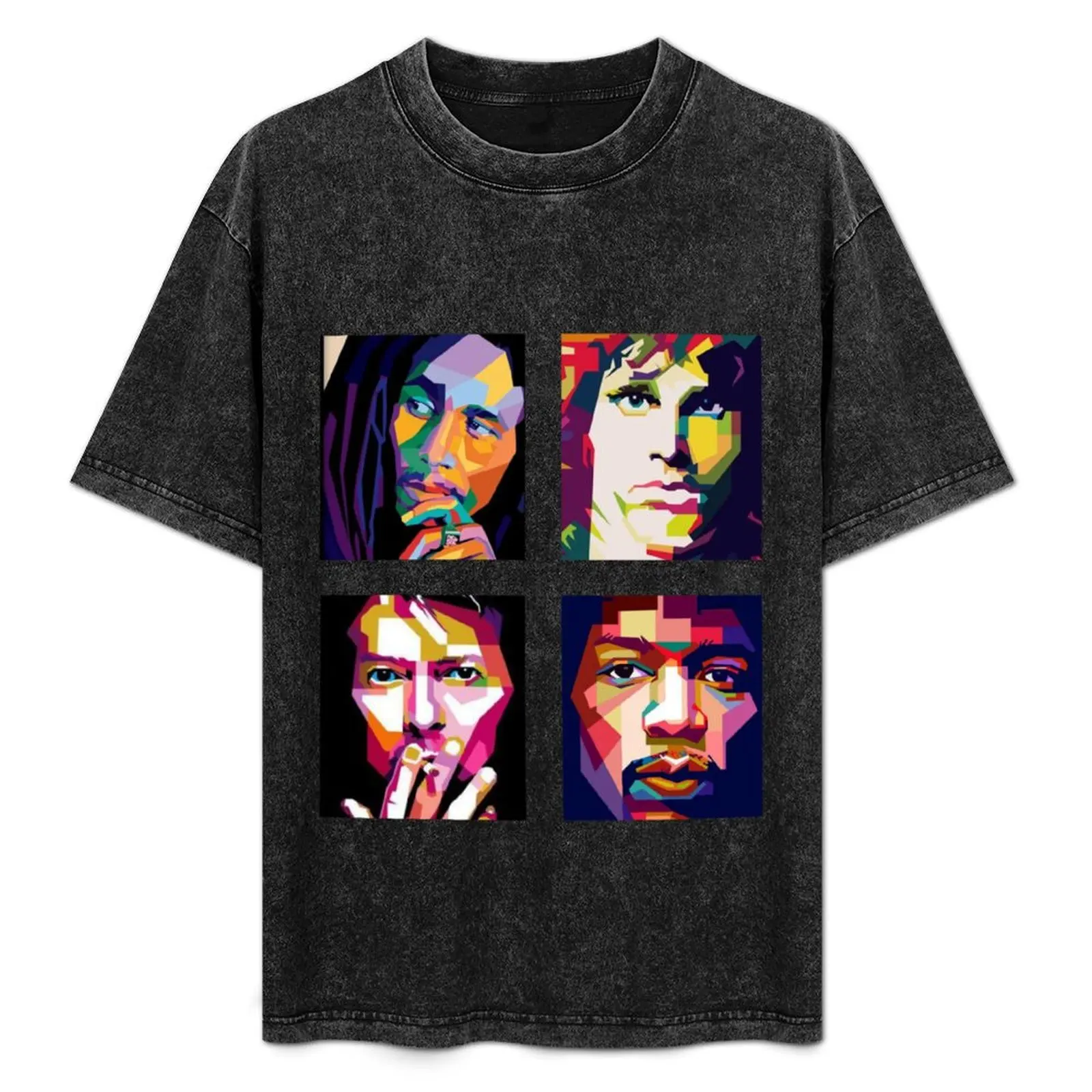 

Four Icons Of Music Graphic Diamond Design T-Shirt Minimalist Graphic Tee Shirt