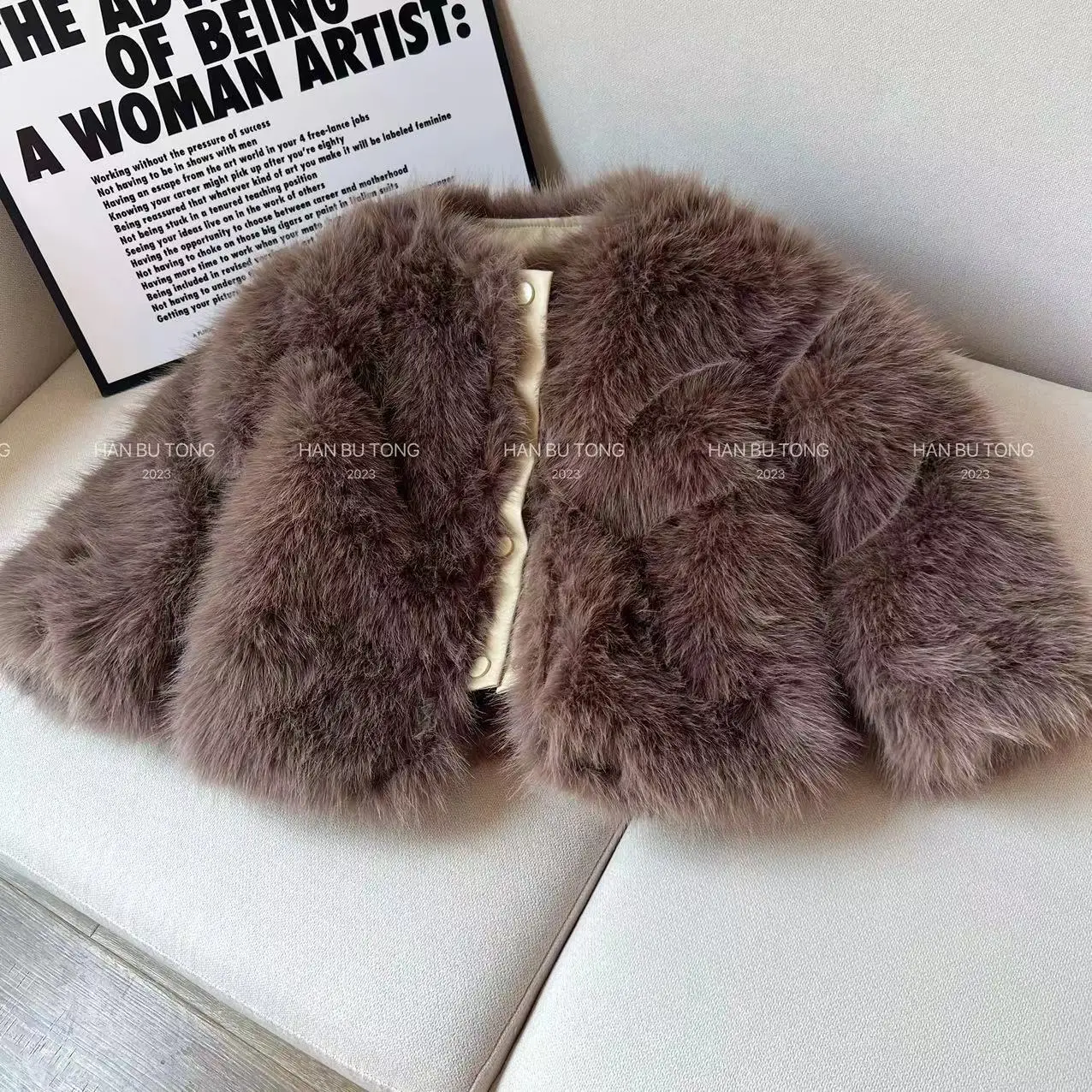 Girls Faux Fur Jacket Coat Children New Autumn Winter Fashion Round Collar Long Sleeve Cardigan Overcoat y1076