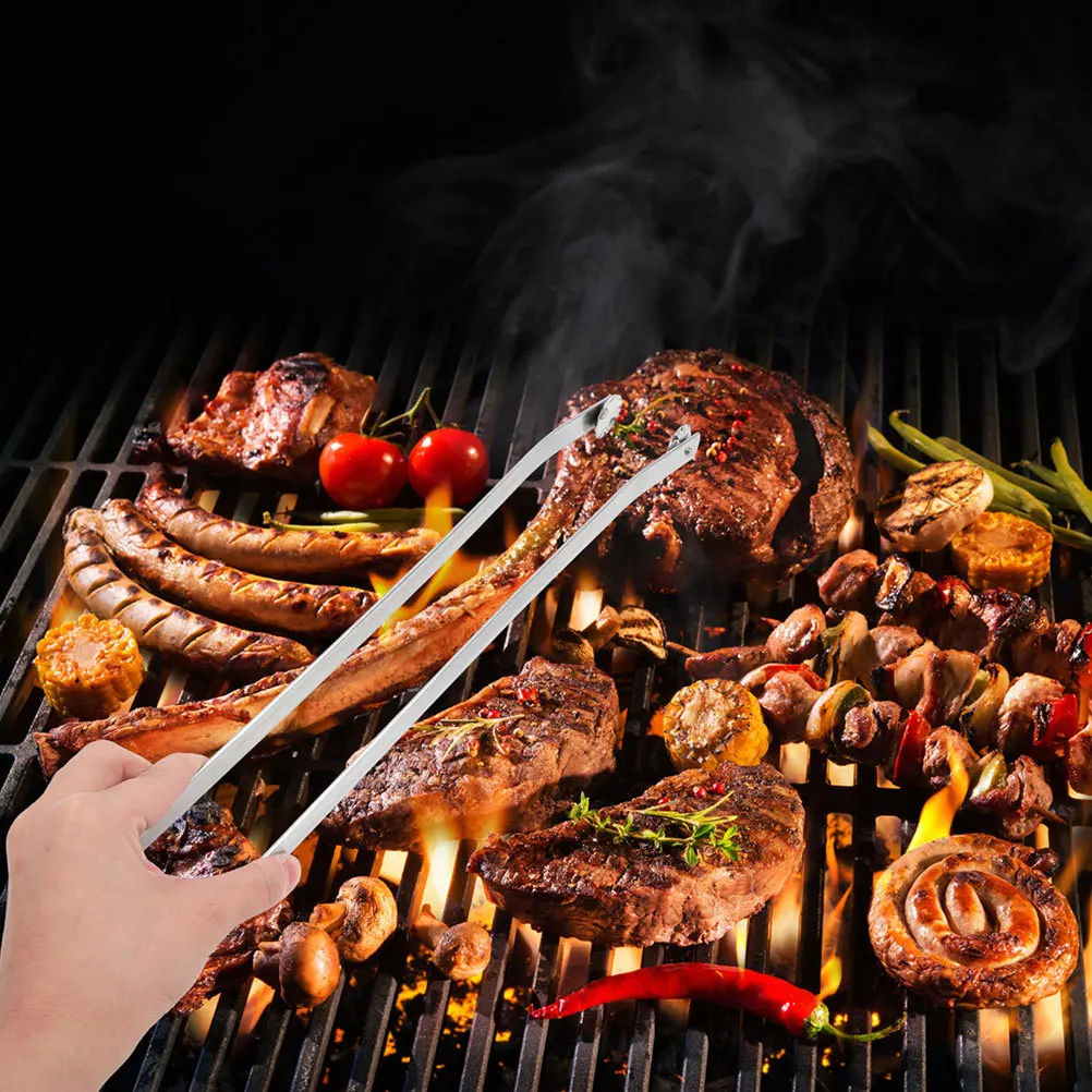 

2Pcs Stainless Steel Rotating Bbq Tongs Heavy Duty Grilling Tools for Turning Bacon Steak Sausages Vegetable Outdoor Cooking