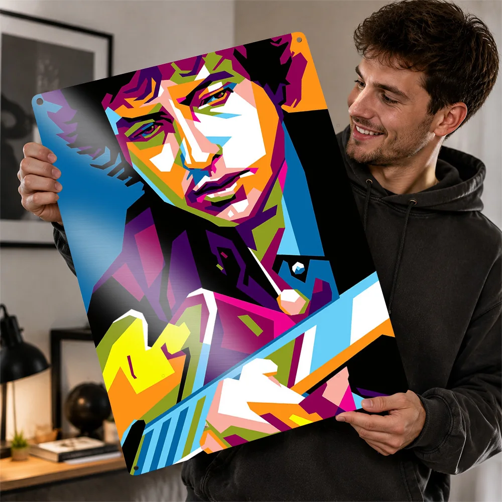 Guitar Bob Dylan Aluminum Poster Personalized Metal Sign Alternative Icon Wall Art Created For Bedrooms Or Concert Enthusiasts
