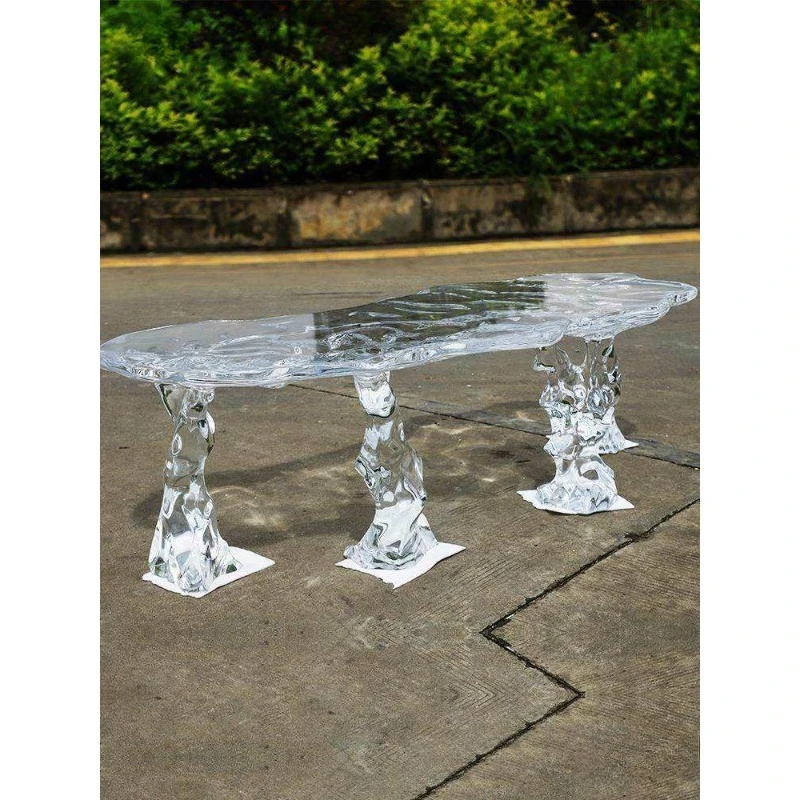 Negotiation Transparent Glacier Resin Model Room Balcony Chair Boss Office Tea Living Room Coffee Table