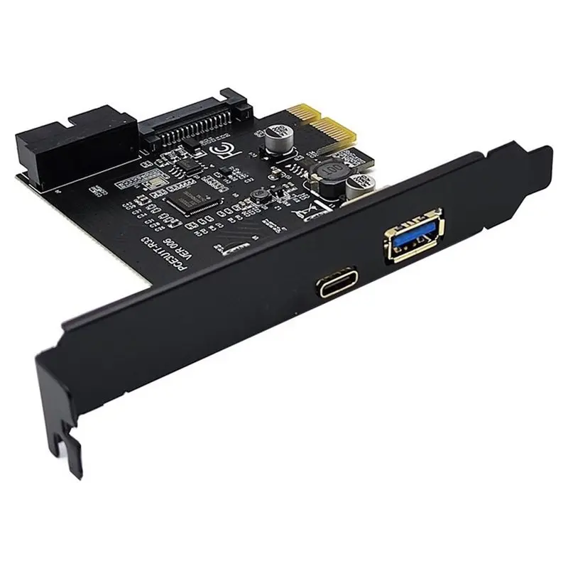 [NEW!】 USB 3.2 PCI-E Expansion Card PCI-E USB Controller 1X To Type-C Type-A 19 Pin Adapter Multiport 5Gbps Add-On Cards Multipl