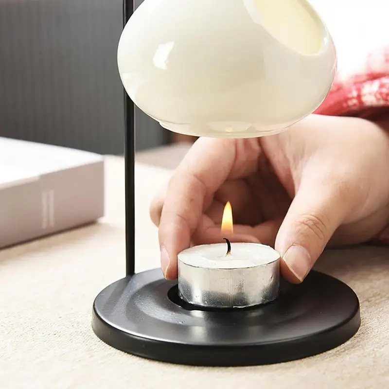 Ceramic Essential Yoga Oil Burner Melt Furnace Tealight Candles Holder Aroma Diffuser for Living Room Housewarming Home Decor