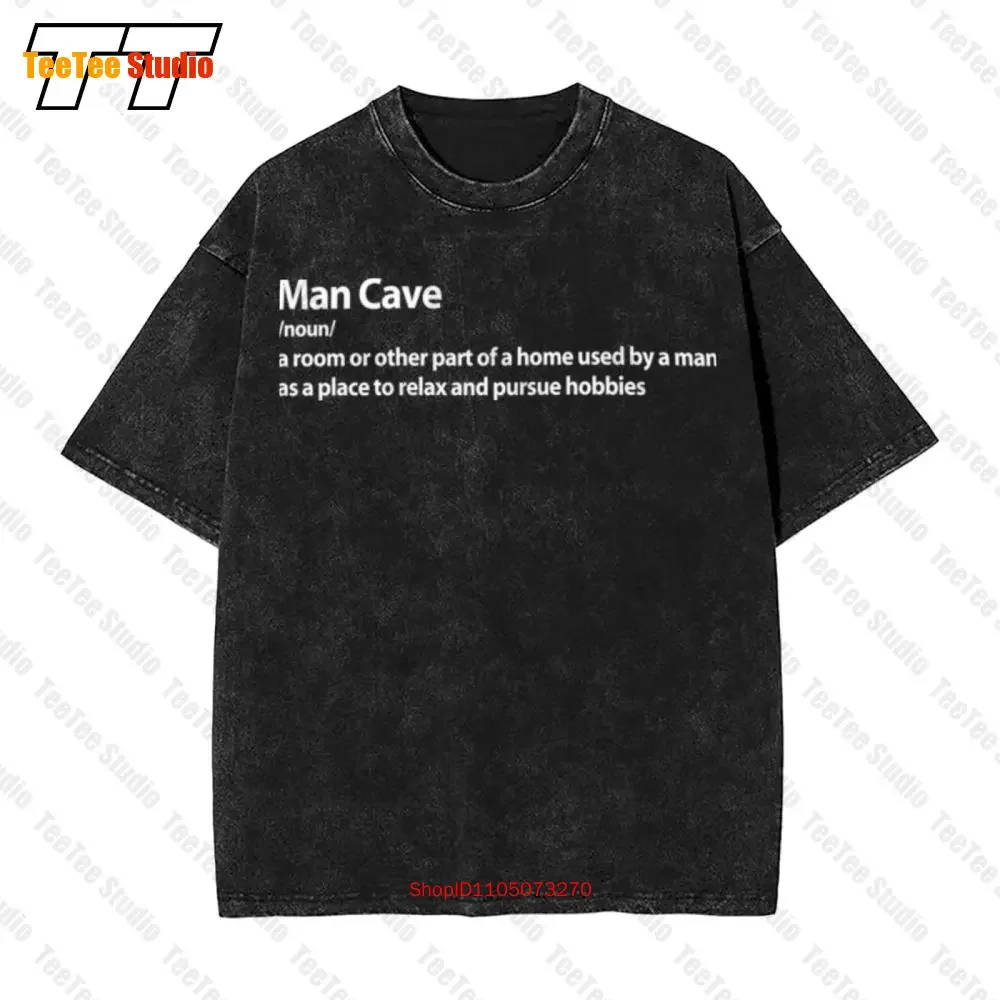 Man Cave Meaning Shed Hobby Hobbies Den Blokes Lad Vintage Oversized T-Shirt D1FV
