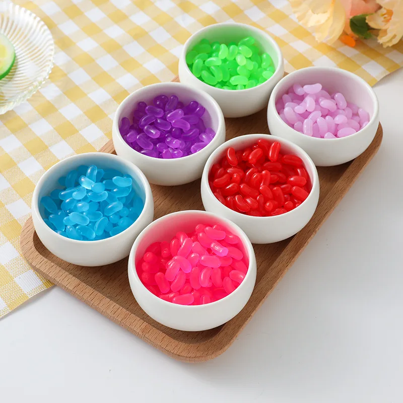 Kawaii Jelly Bean Candy Cabochon, Lovely Dollhouse, Fake Sweets, Craft Decoration, 50 PCs/Lot