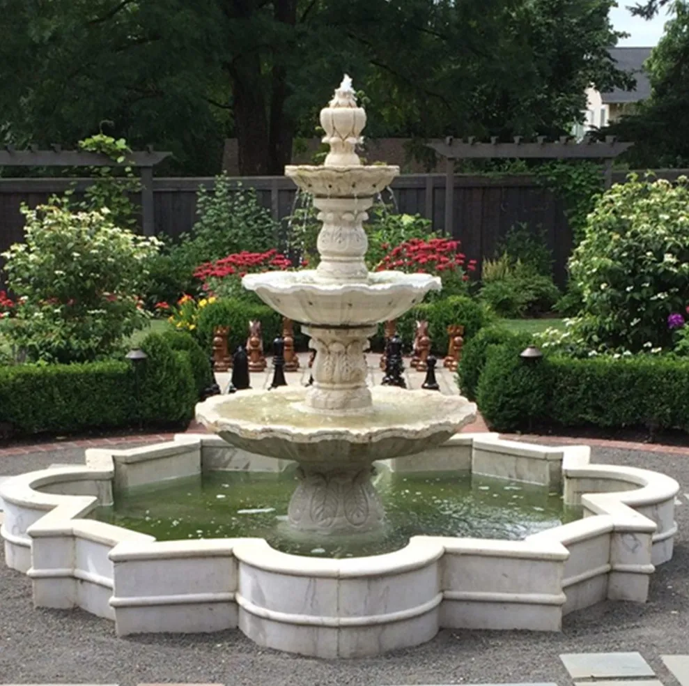White Marble Indoor & Outdoor Garden Water Fountains Luxurious Modernity Outdoor Water Fountain for Sale