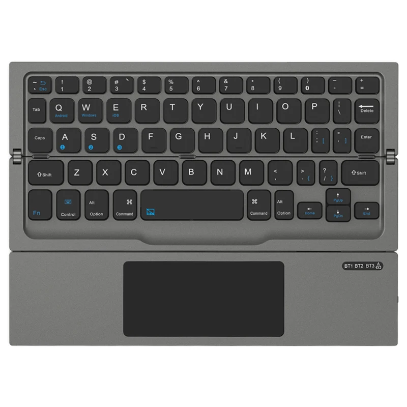 New Rechargeable USB for Wireless Slim Mini Folding Keyboard with Touchpad for Laptop Tablet