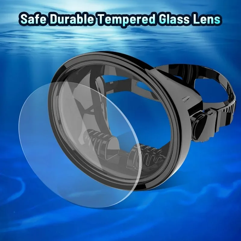 Diving Mask Goggles HD Anti-Fog Spearfishing Mask Freediving Mask Clear Panoramic Goggle with Adjustable Buckle for Free Diving