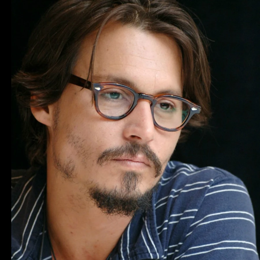 Męskie okulary korekcyjne, styl Johnny Depp, przezroczyste szkła, markowe, designerskie, komputerowe, męskie, okrągłe, vintage.