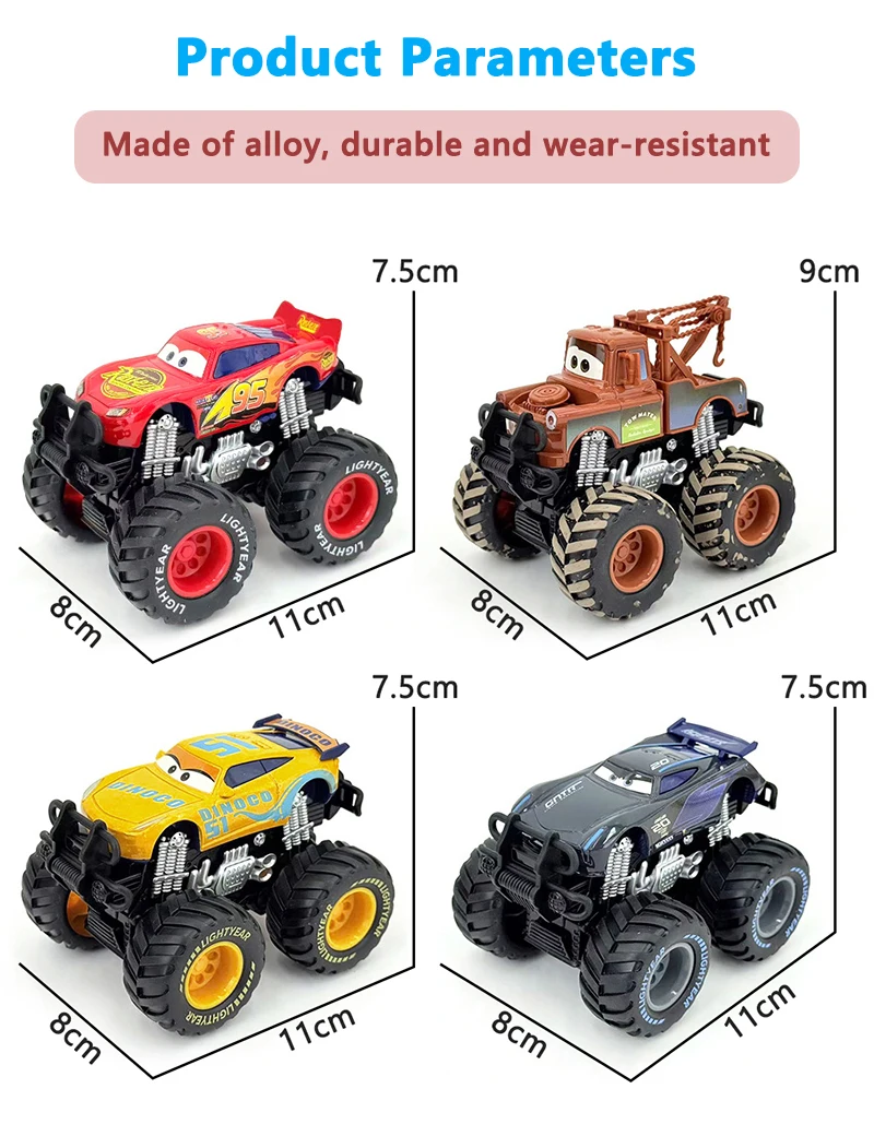 Pixar Cars 3 Legierungs-Offroad-Fahrzeug mit großen Rädern, Lightning McQueen, I-Screamer, Wrestler-Modellautos, Kinderspielzeug, Weihnachtsgeschenke – Detail 2