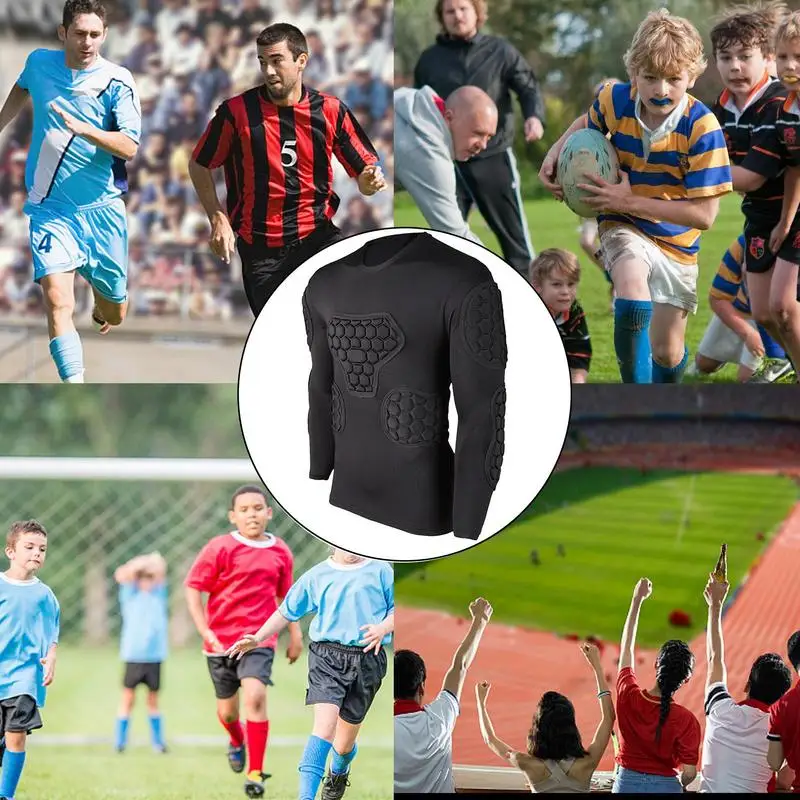 Sports Safety Protection Thicken Gear Soccer Goalkeeper Jersey T-Shirt Outdoor Elbow Football Jerseys Vest Padded Protector