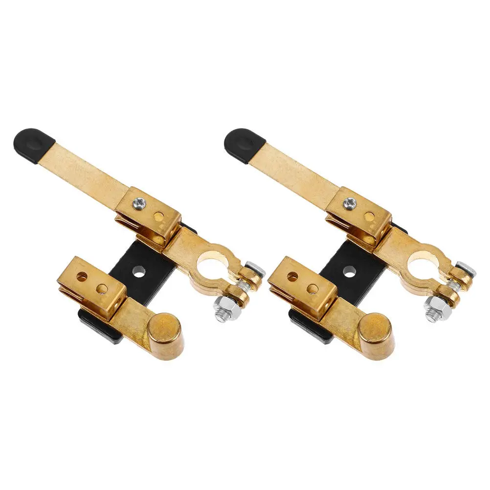 

2Pcs Heavy Duty Battery Disconnect Switch Durable Brass Quick Off Power Cut Horizontal Design for Car Truck Rv