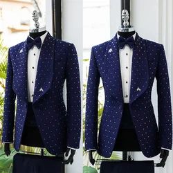 MZDallas-Costumes de mariage pour hommes, smokings modernes, vêtements de marié, blazer à revers châle, pantalon formel imbibé, taille personnalisée, 2 pièces