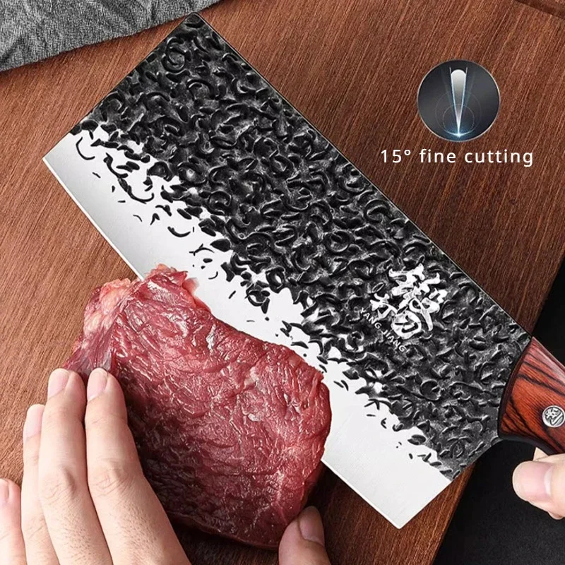 High-end precision forging ancient sandalwood  kitchen knife set,professional chef knife  Bone cutting knife kitchen accessories