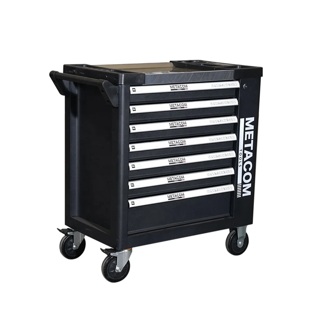 for·Steel 7 Drawers Tool Box Roller Cabinet and Workshop Tool Trolley With Hand Tools Sets#