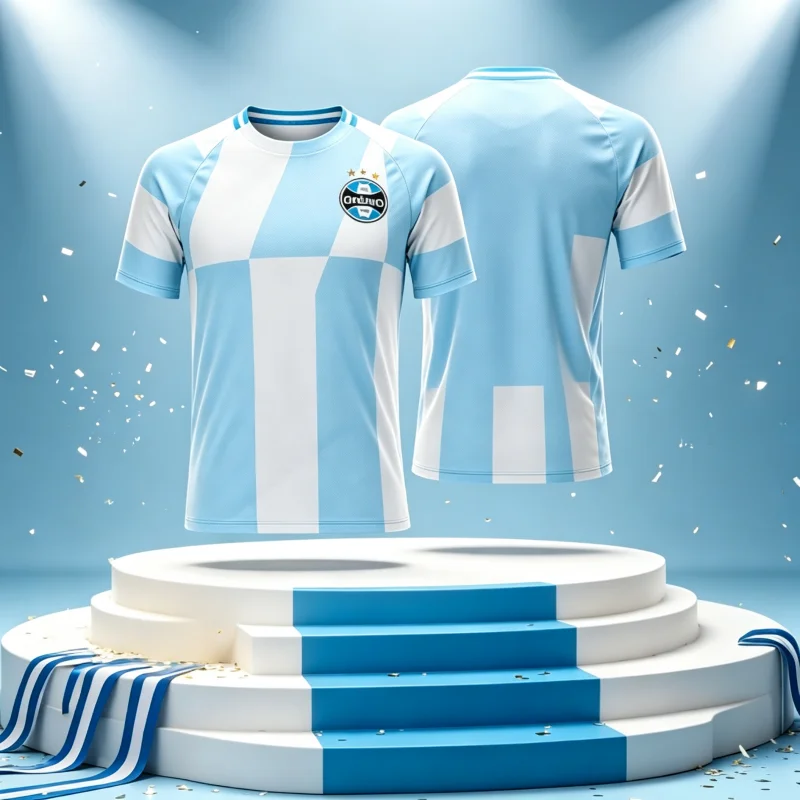 2026‑2027 Gremio Soccer Jersey Blue Black White Vertical Stripe Short Sleeve Football Shirt Men Women Fan Sport Family Kids Tees