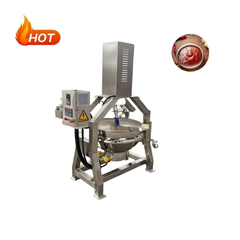 Commercial 100L Tilting Planetary Cooking Pot Semi Automatic Gas Electric 304 SS Fast Heating Energy Saving for Factory Custom