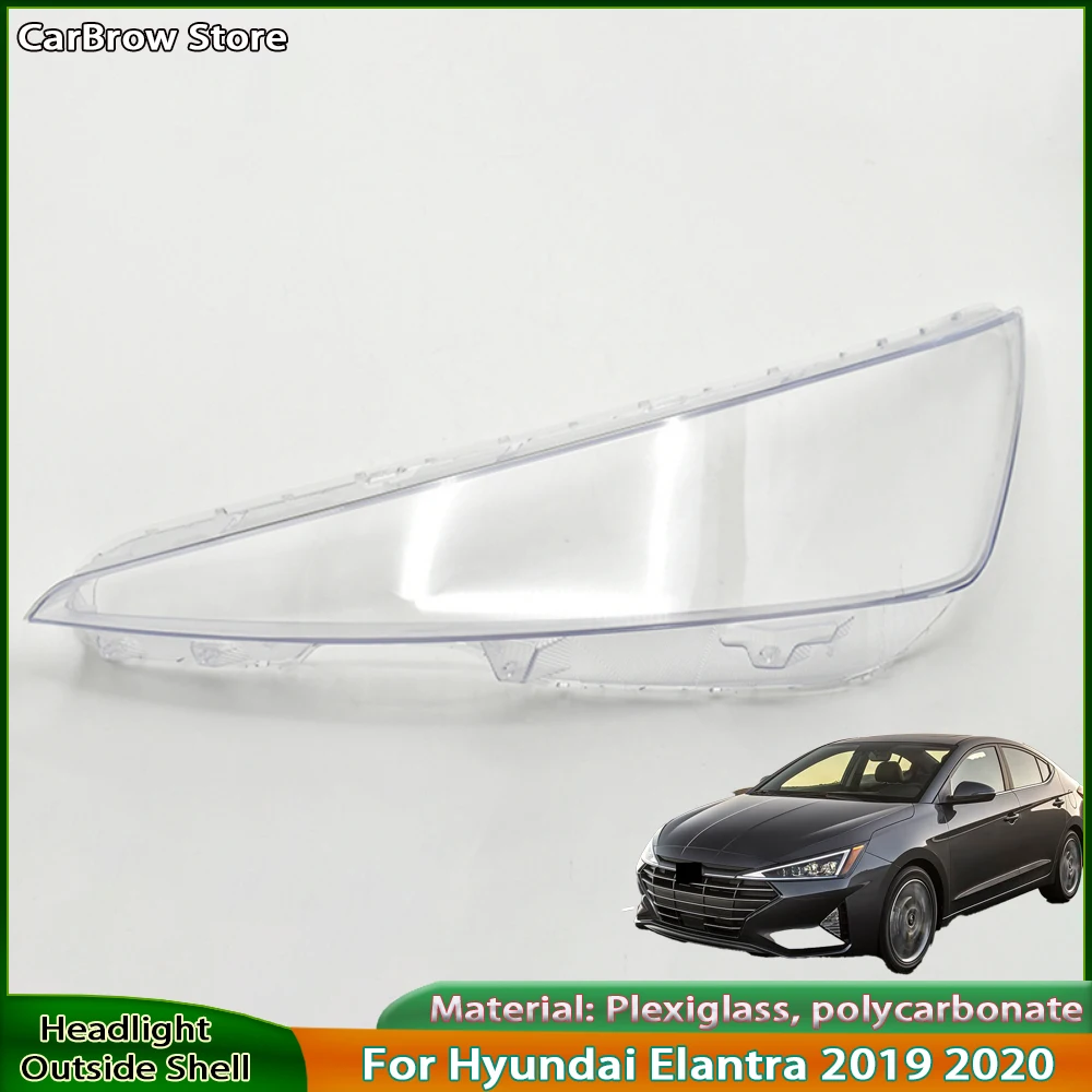

Headlight Lens Transparent Cover For Hyundai Elantra 2019 2020 Headlamp Reflector Housing Front Auto Light Shell