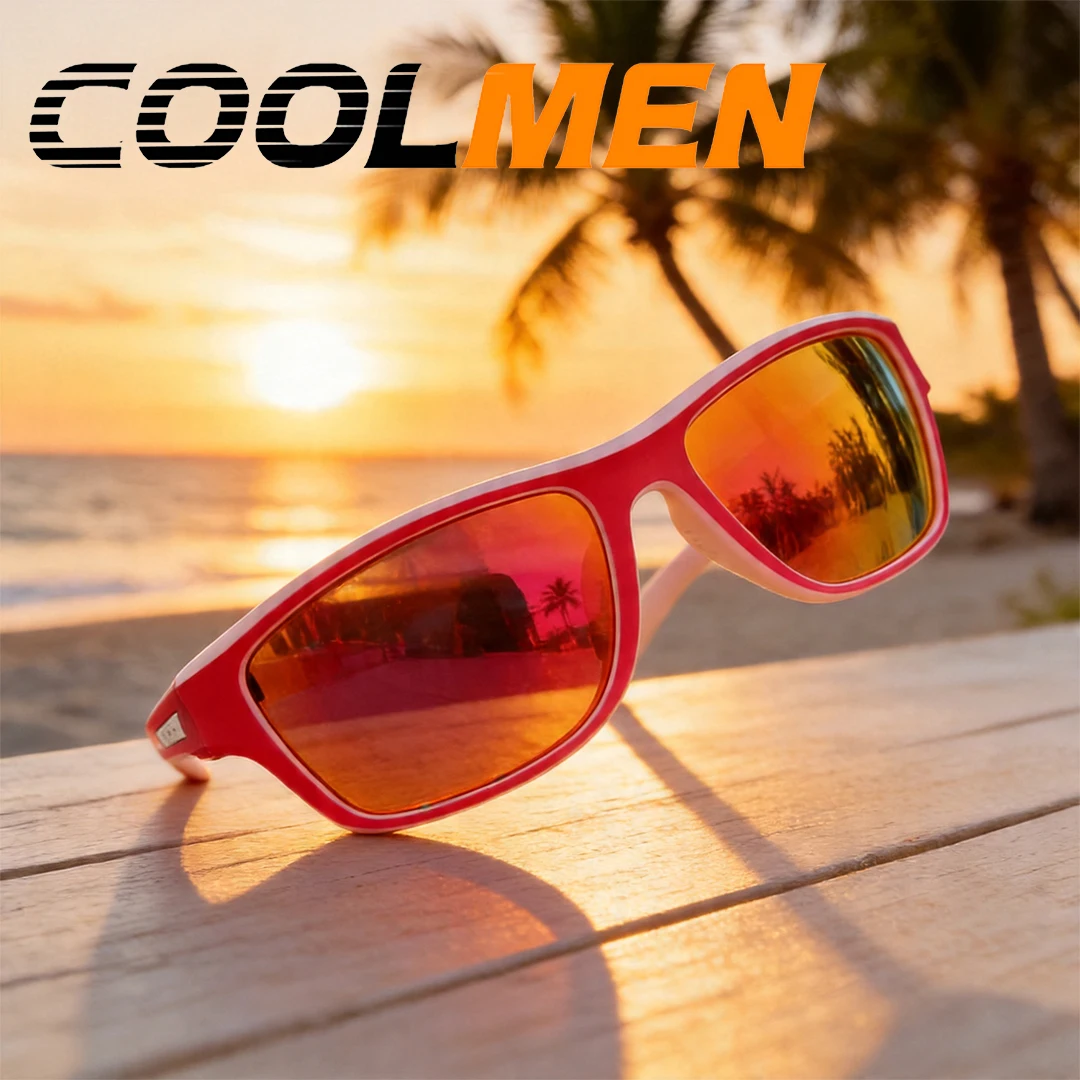 

COOLMEN Square Polarized Sports Sunglasses Men Women Driving Outdoor Fishing Sun Glasses UV400 Hiking Cycling Shield Sunglasses