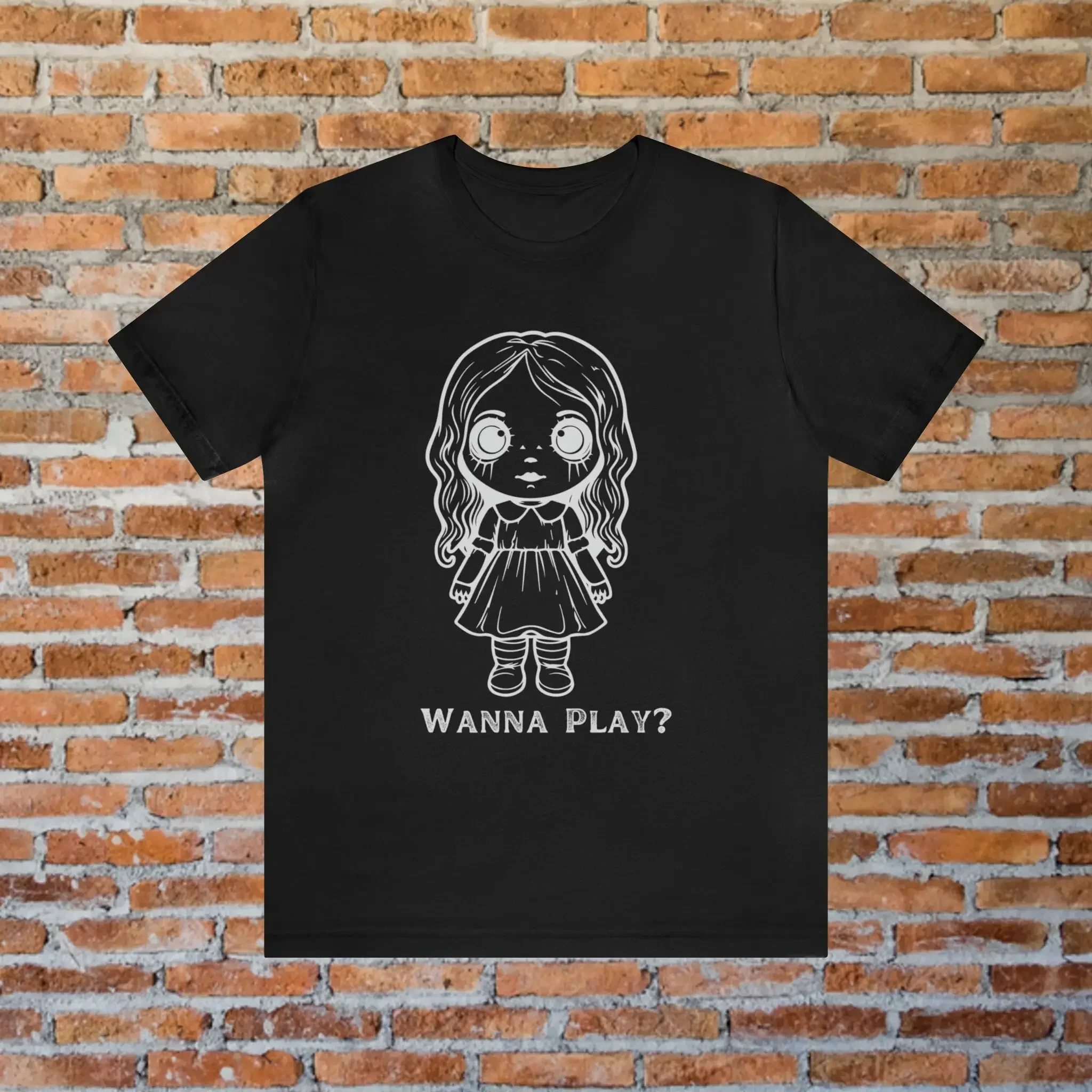 Goth Doll T Shirt Broken Wanna Play Creepy Valentine Haunted