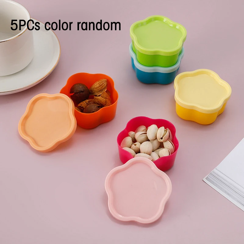 5pcs קשת צבע ממתקים אגוז קפה תיבת שולחן עבודה הביתה מיני מטבח תיבול אחסון מיכל מזון נייד