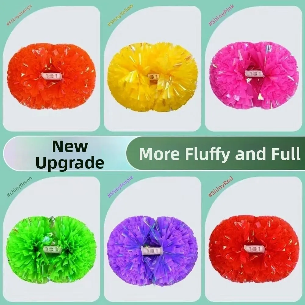 26cm Game Pom Poms Multicolors Come On Props Cheerleader Holding Flowers PET Cheering Ball Dance Party Concert Decorator