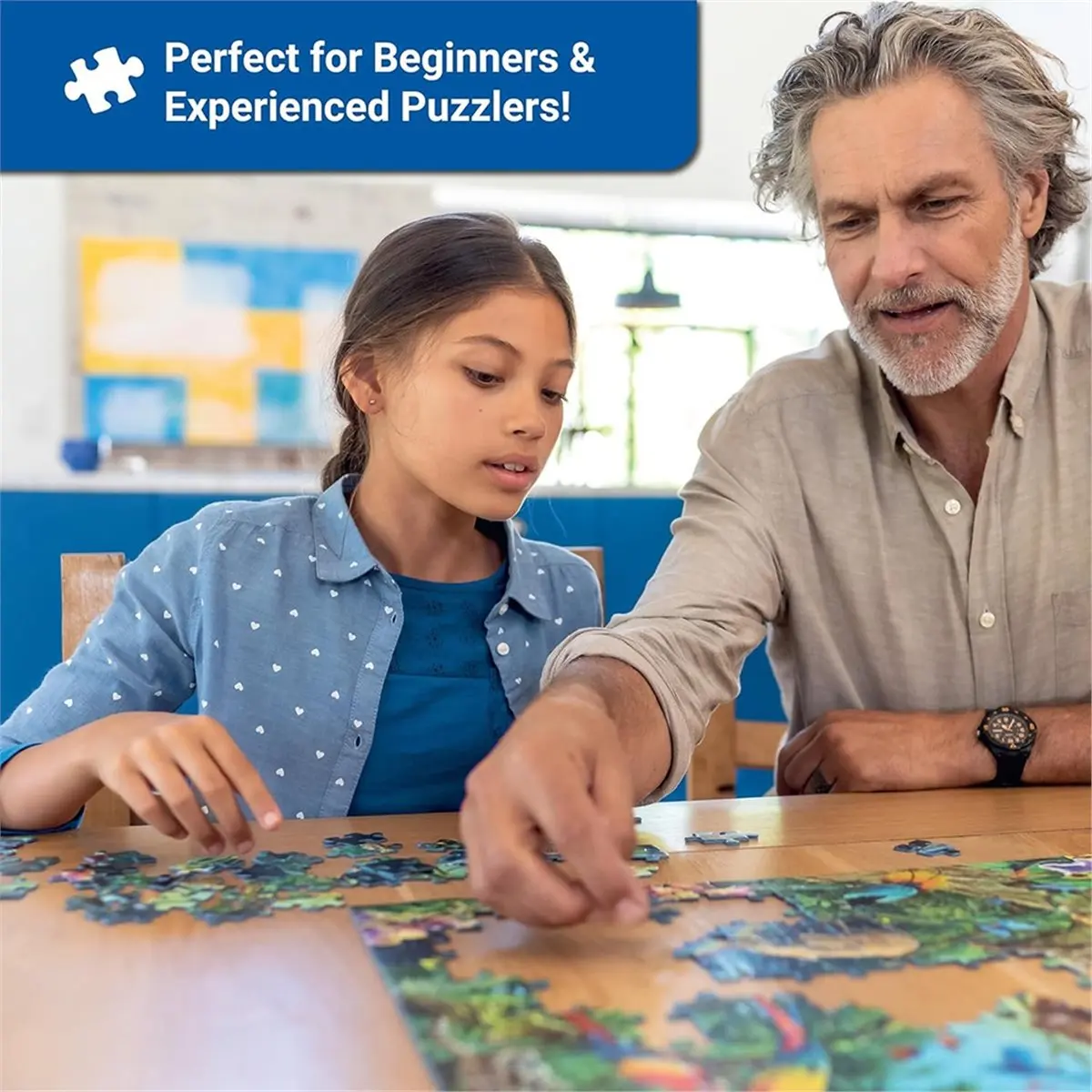 Puzzle Sorter Trays for 1000 Piece Jigsaws Stackable & Interlocking Blue Plastic Organiser for Puzzle Lovers