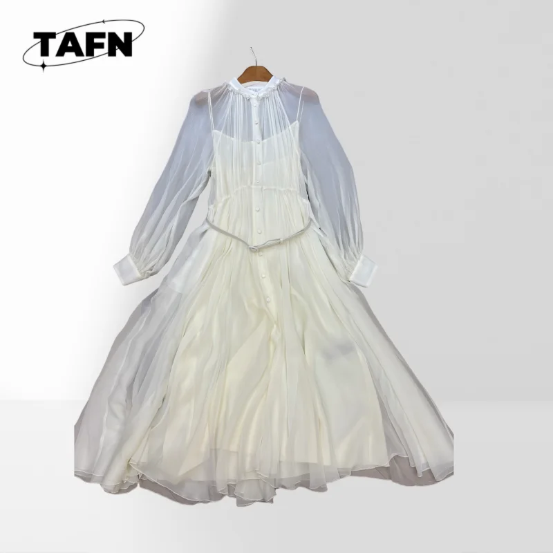 Retro mode luxe kasjmier jurk – high-end ontwerp voor vrijetijdskleding Kasjmier jurk – comfortabel trendy voor de lente AI1586