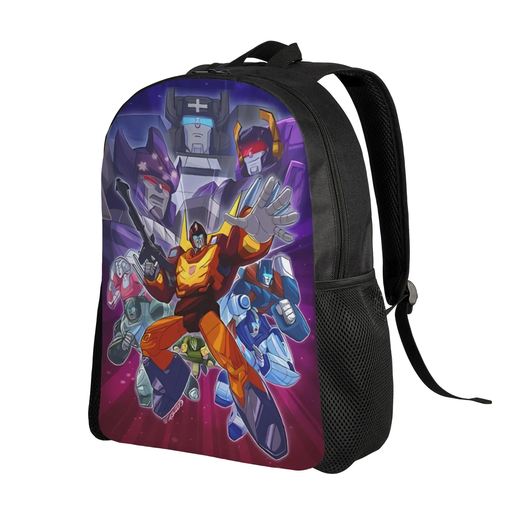 Transformered Cartoon Backpack 3d Printing Youth Polyester Travel Backpacks Large Funny School Bags Rucksack