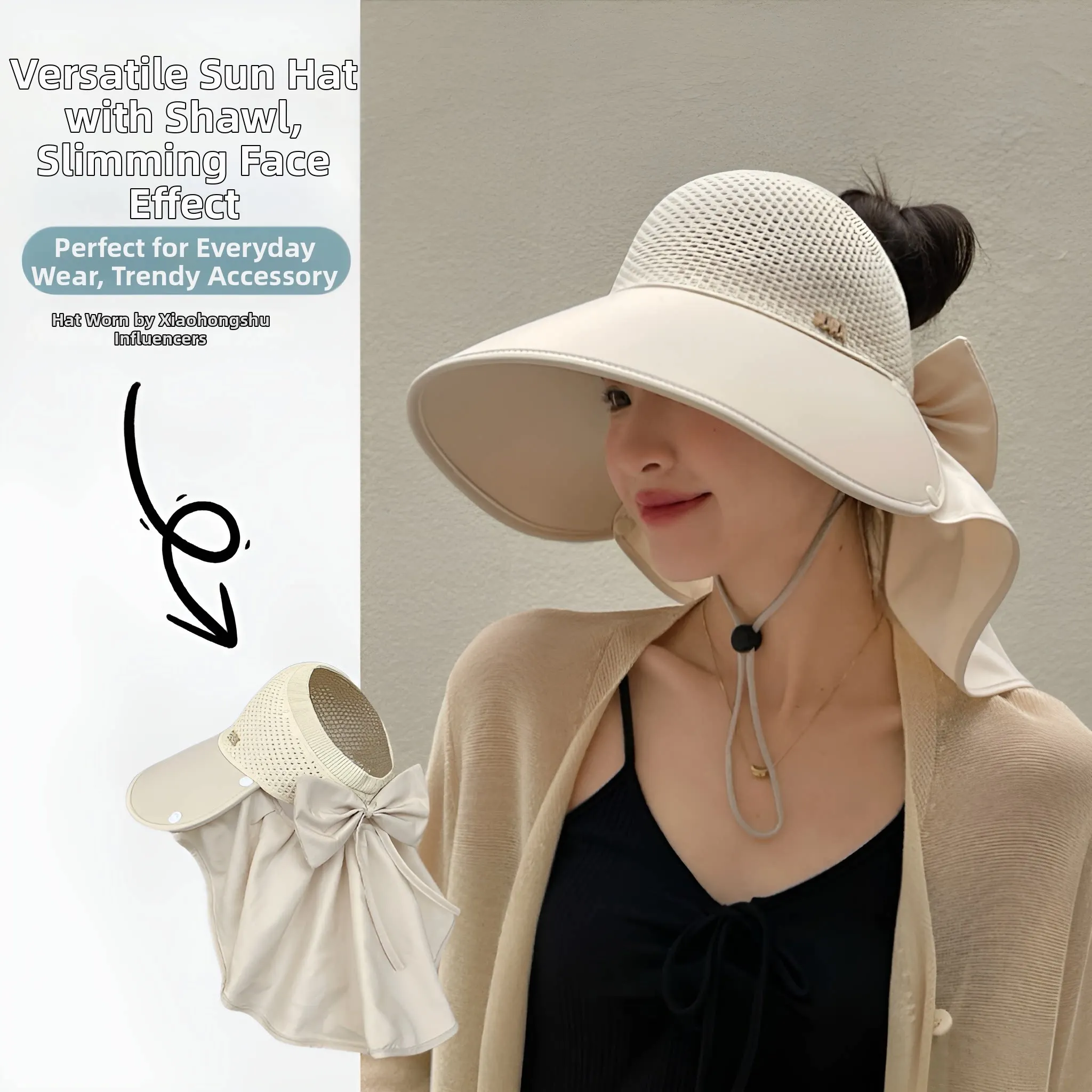 

UV Protection Sun Hat for Women Summer Wide Brim Straw Bucket Hat Outdoor Hiking Neck Face Shield Breathable Lightweight