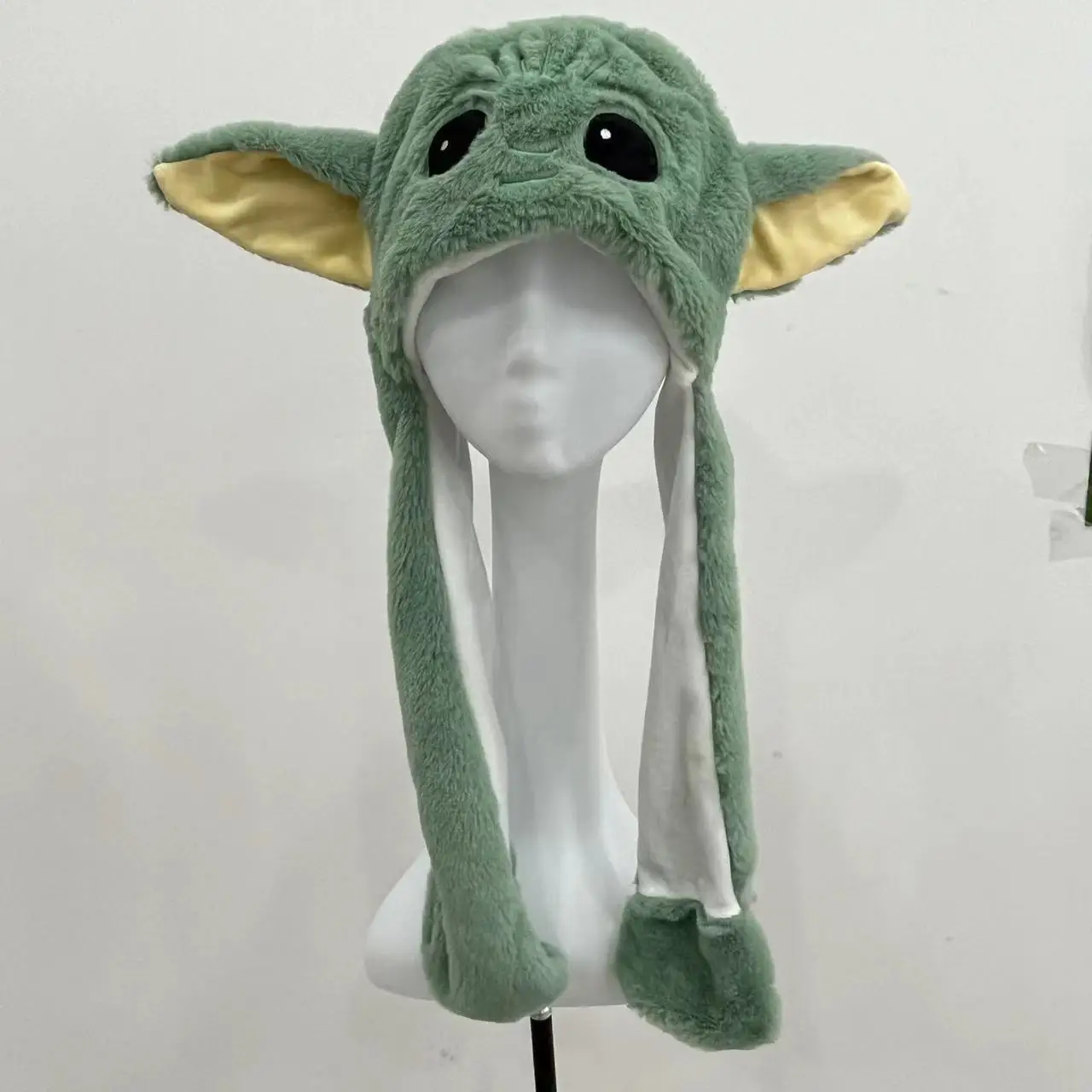 Disney Kawaii Anime Star Wars Baby Yoda Plush Hat Baby Yoda Figure Kawaii Cartoon Ears Hat Kids Toys Boys Girls Christmas Gift