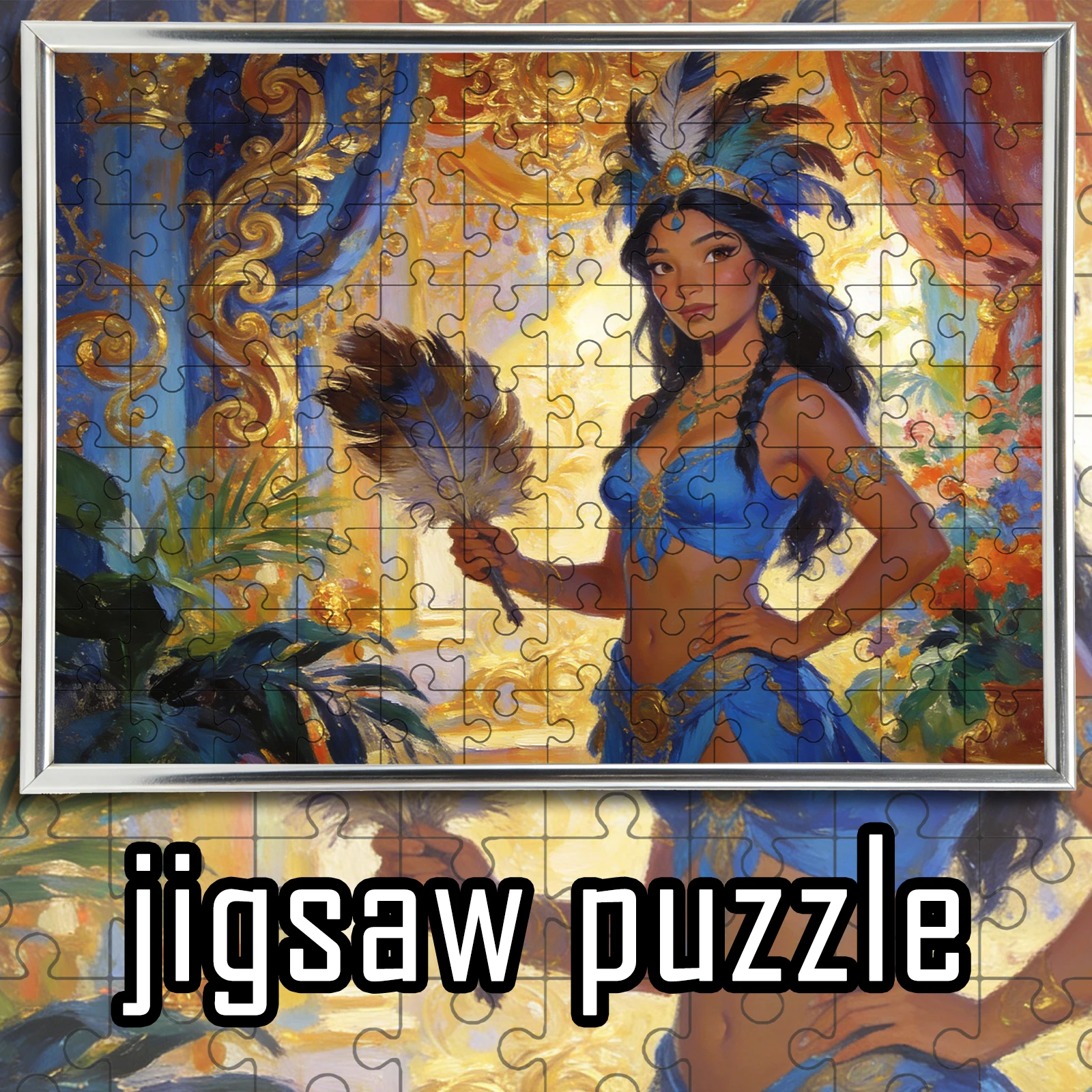 

Деревянная головоломка-вентилятор «Перья Покахонтас», 108-1000 деталей, цветная коробка — Искусство перьевых головных уборов и Золотого дворца