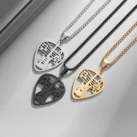 Collier pendentif guitare Note musicale pour femmes et hommes, amoureux de la musique, bijoux en acier inoxydable, cadeaux 6