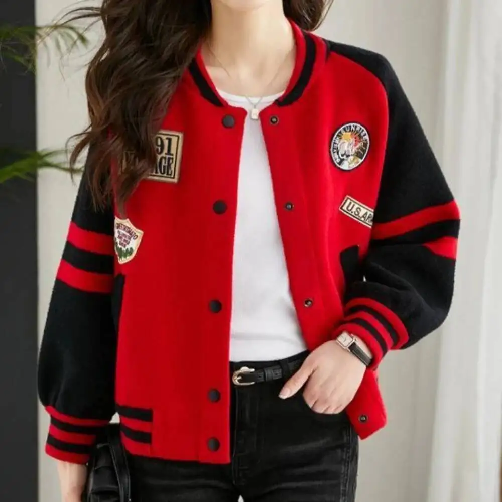 

Женские бейсбольные пальто-авиаторы, свободные короткие новые отличные предложения, женские куртки-бомберы в корейском стиле, верхняя одежда с длинными рукавами, дешево