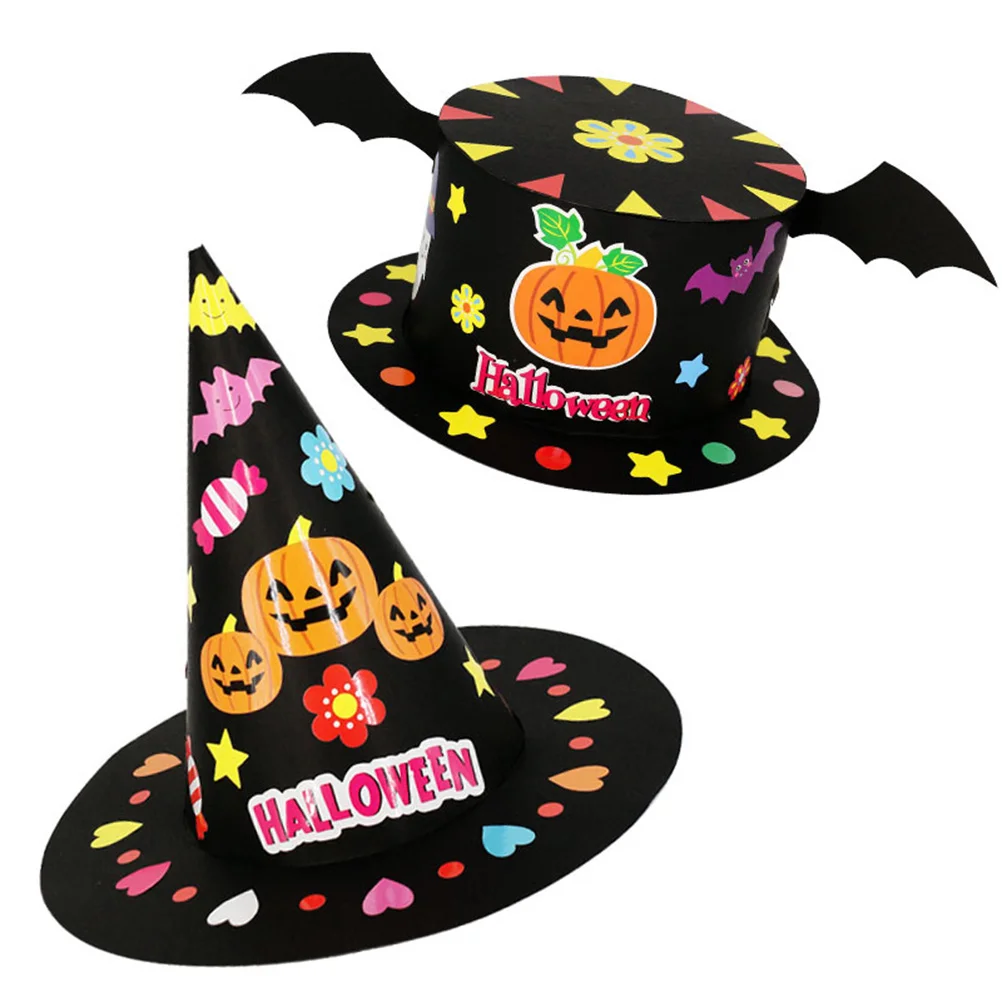 Alasum Hat Set 2pcs Halloween Craft Kit for Kids Boys Girls Party Handmade Accessory