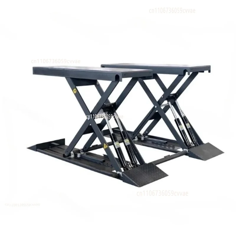 ​4.5ft Ultra Low Profile Mid Rise Scissor Lift 4 Hydraulic Cylinders Auto Lift Reinforced Steel Arms
