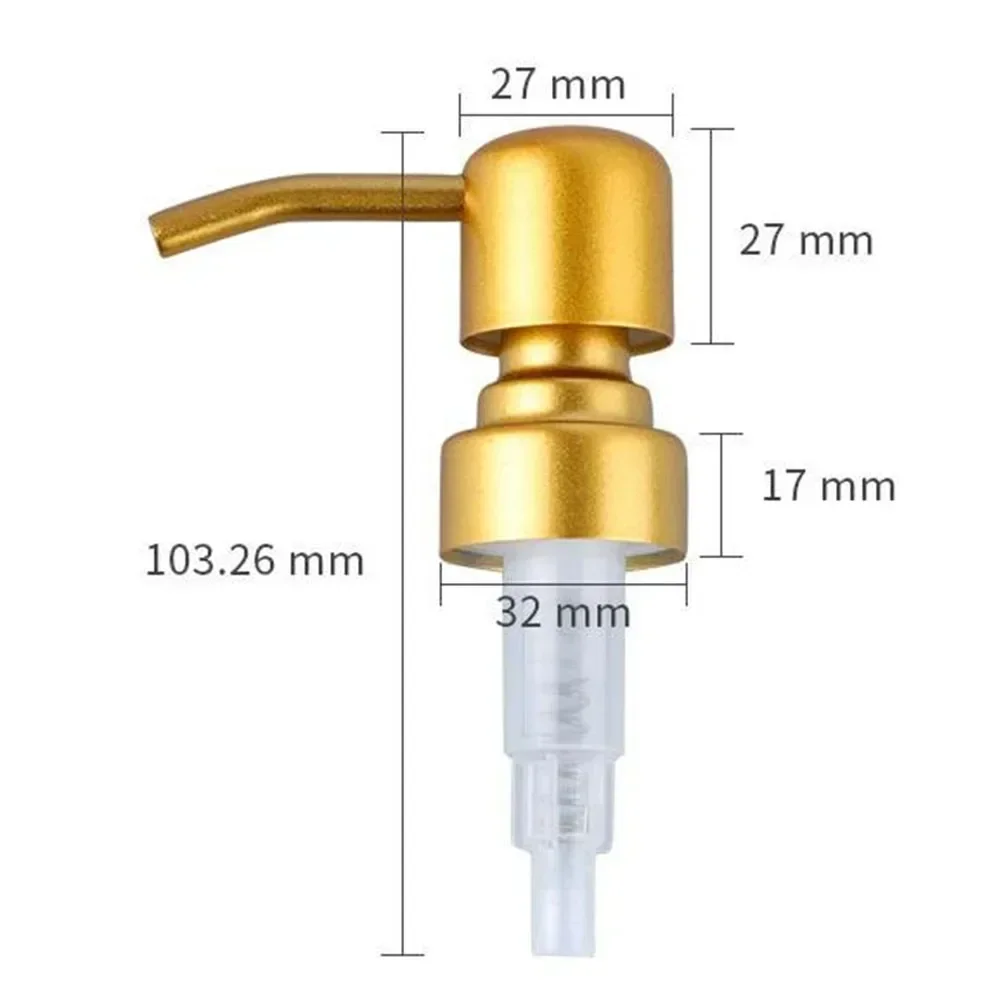 1pc Push Type Lotion Pump Head Stainless Steel Pump Liquid Soap Dispenser Head Replace Pump Tube For Most Liquid Pumps.
