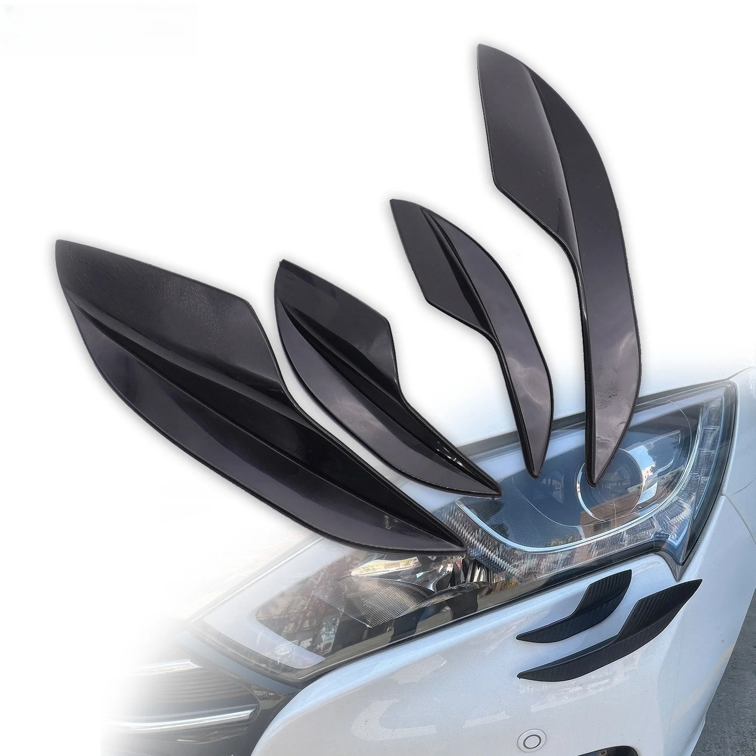 

Car Spoiler Wind Blade Sports Front Bar Surround Modification Deflector Wind Blade Universal Bumper Accessories 4 Pcs