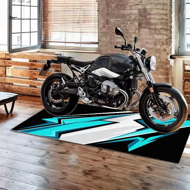 VIKAMA Lightning Street Racing Pit Mat Anti Slip Wear Resistant Rug For Garage Motorbike Parking Display Floor Carpet
