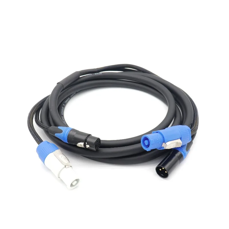 

High Quality Powercon 3-pin XLR Combo Cable 1m 2m 5m DMX512 Power con Cable for Stage Lighting Led Screen