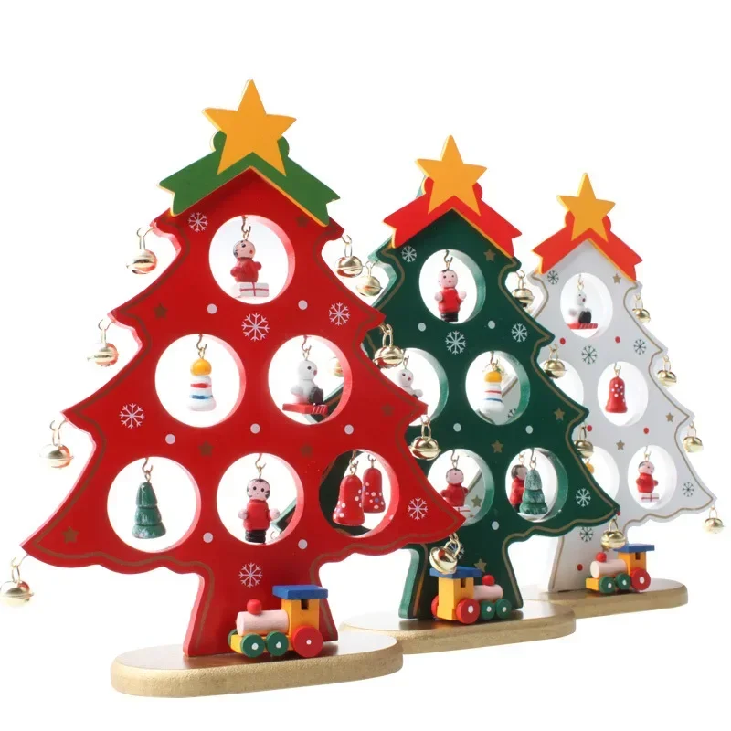 

22cm Small Christmas Tree Desktop Wooden Decorations Christmas Counter Mall Decorations Children's Small Gifts